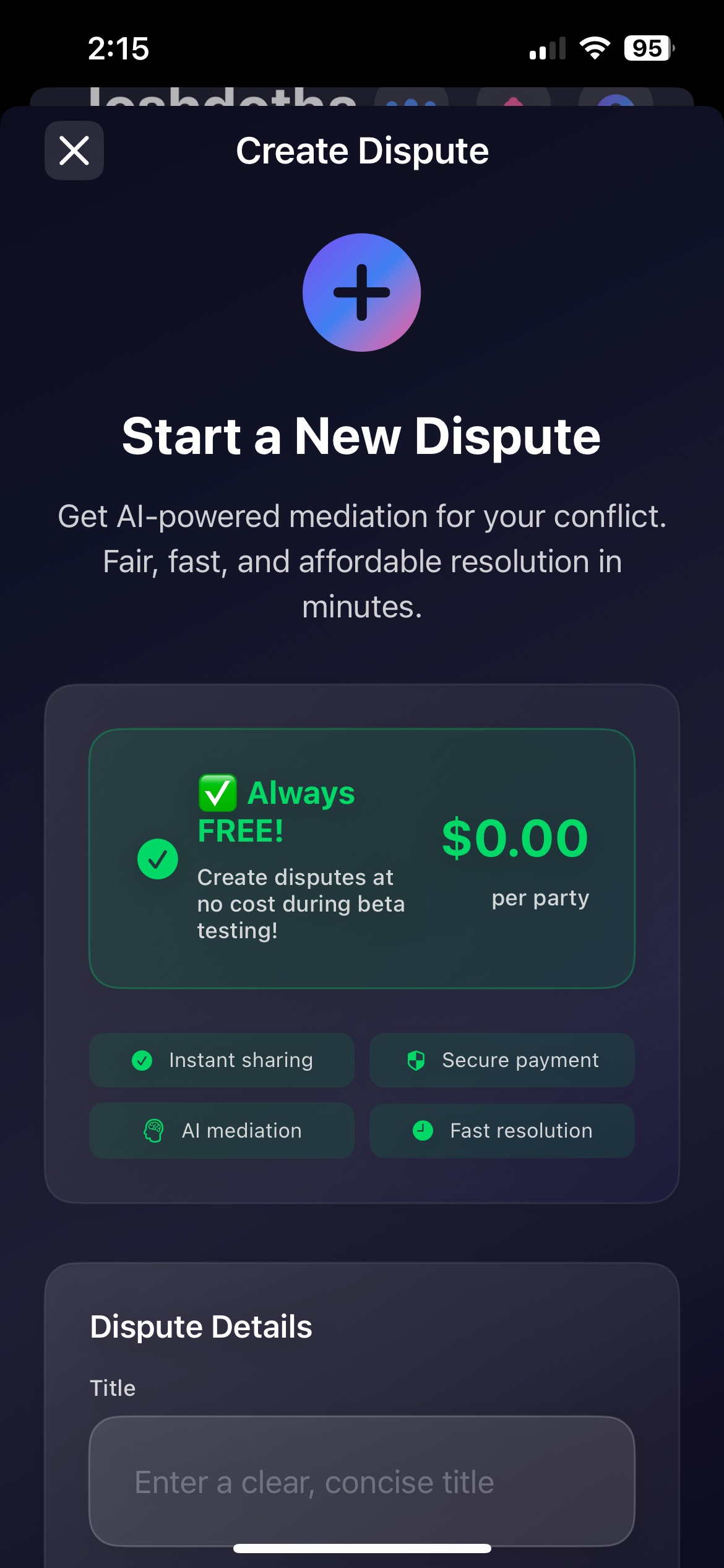 Create Dispute